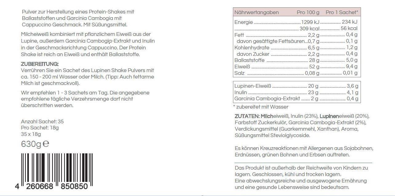 Eiweiß nutralinea lupinen NutraLinea EiweiÃŸ